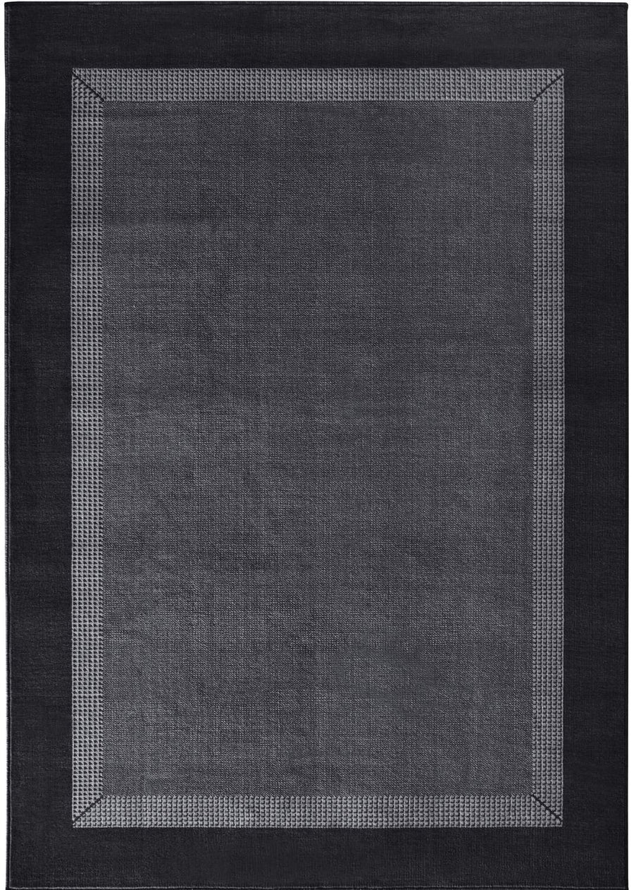 Designer Velours Runner Band Rug Black