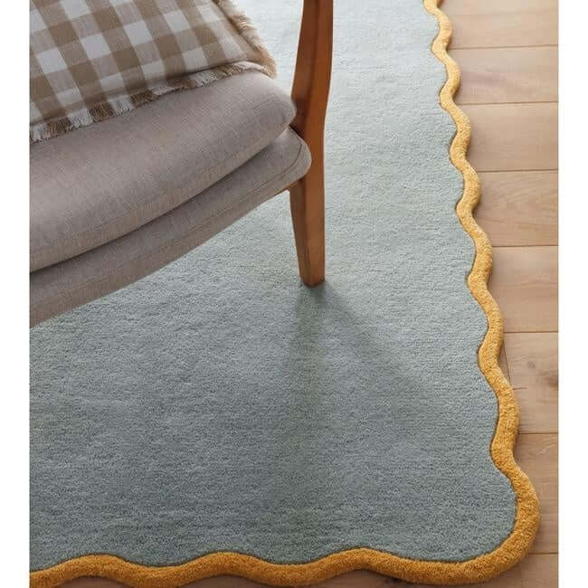 The Rugs Scalloped Elsie Bordered Design | Elegant Wool Rugs