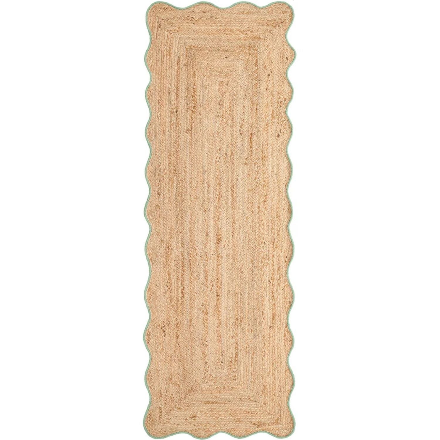Beige braided rug on a white background