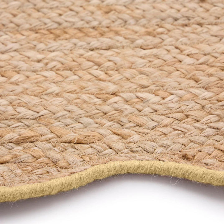 Close-up of a woven natural fiber mat on a white background