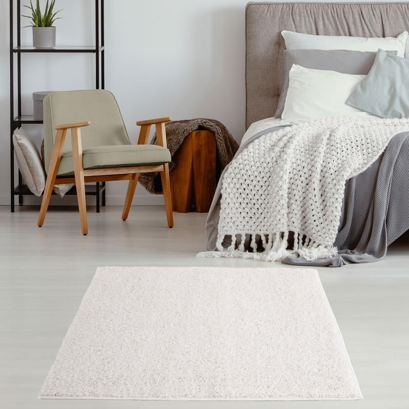 The Rugs Area Rug - Modern Luxury Shaggy Rug Solid White