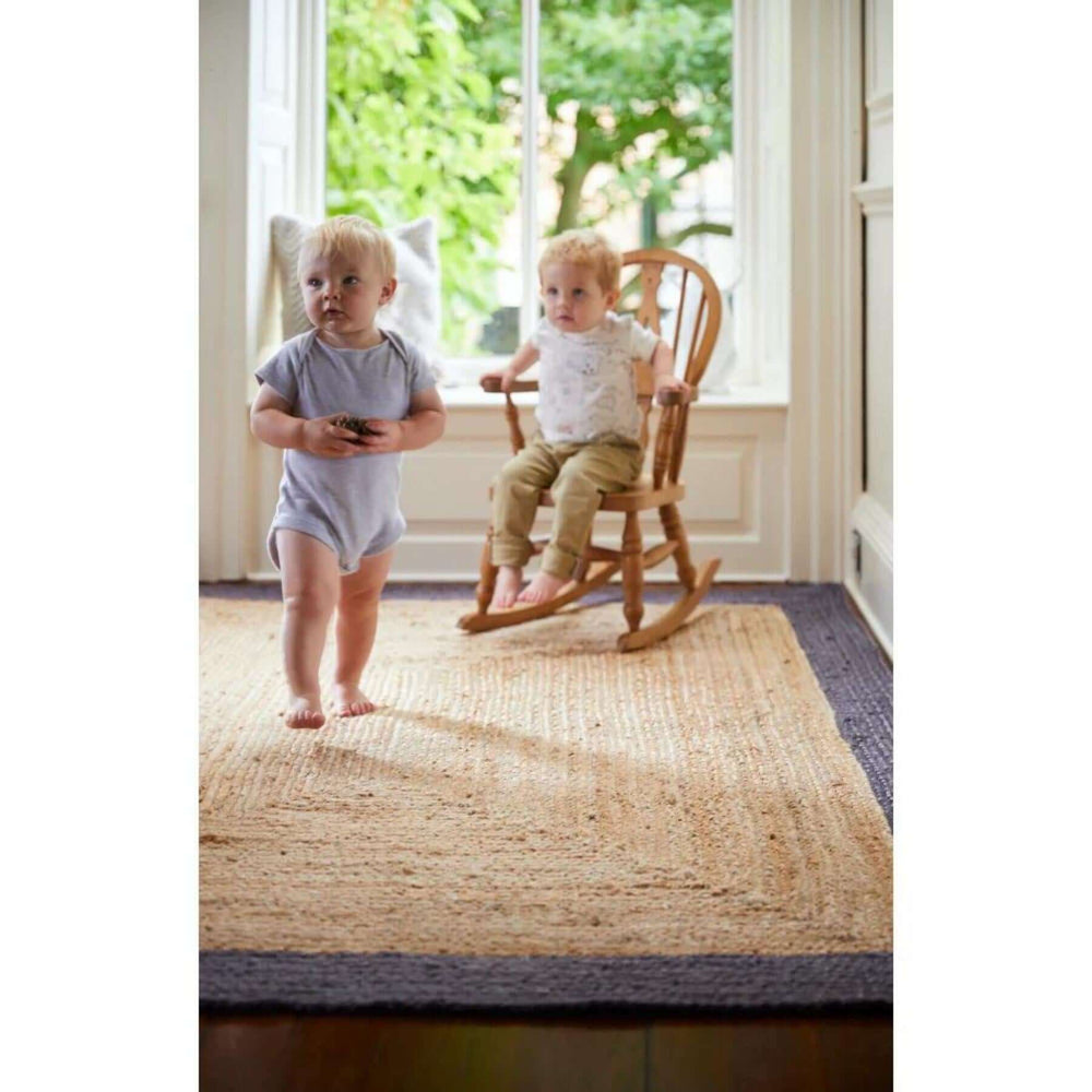 Shop Bordered Grey Jute Rug | 100% Organic Fibers | The Rugs