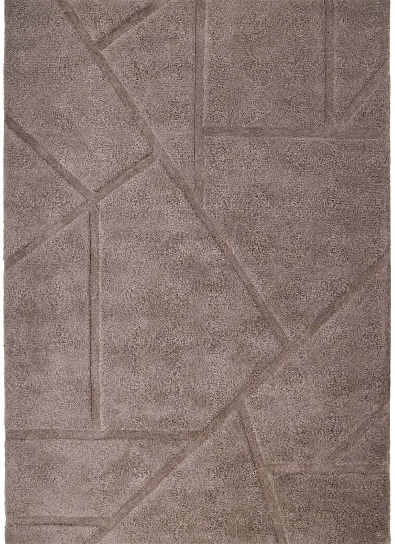 Scandinavian deep pile rug in cream and grey, featuring a minimalist design with soft texture and modern appeal.