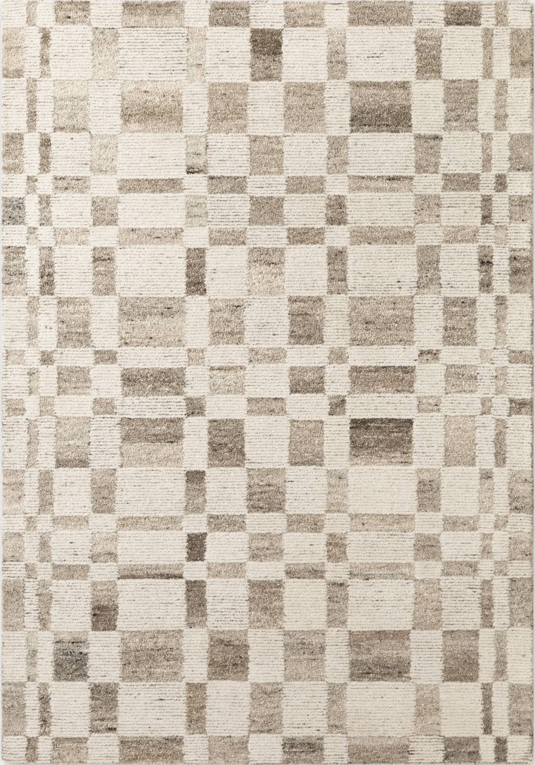 The Rugs Vikosa Boho Wool Rug Quality Natural Brown Cream
