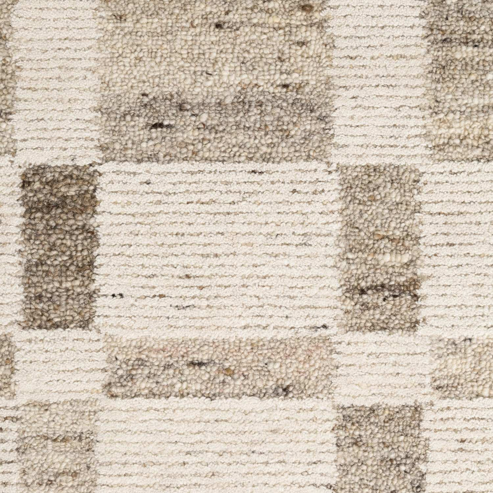 Vikosa Boho Wool Rug Structa Natural Brown Cream abstract design, heating underfoot rug.