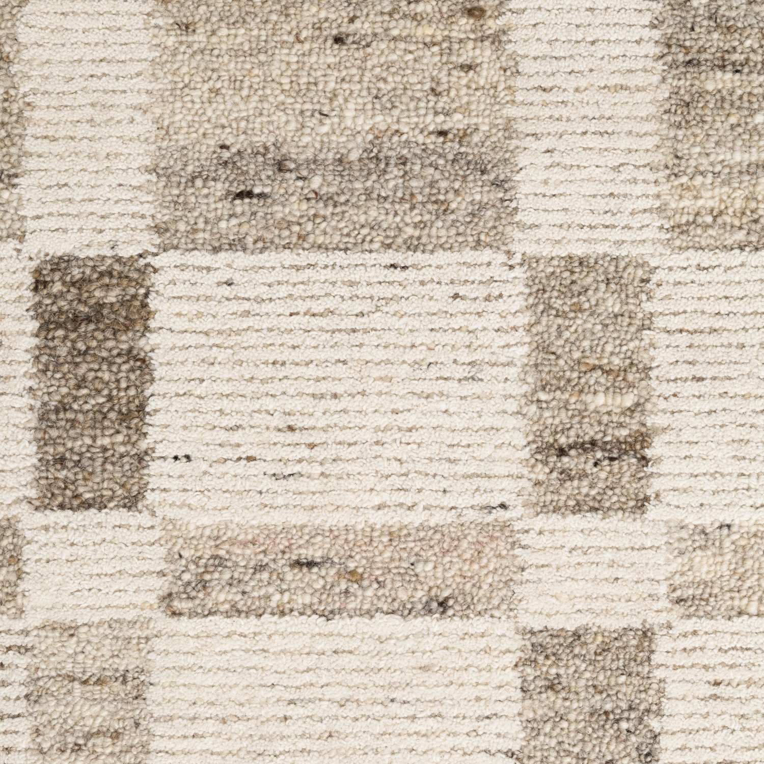 Vikosa Boho Wool Rug Structa Natural Brown Cream abstract design, heating underfoot rug.
