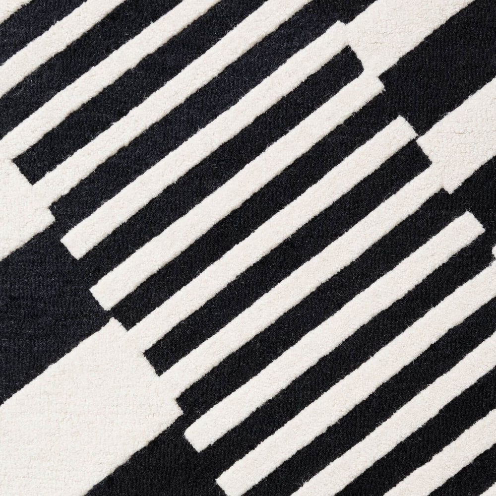 Close-up of a black and white striped pattern