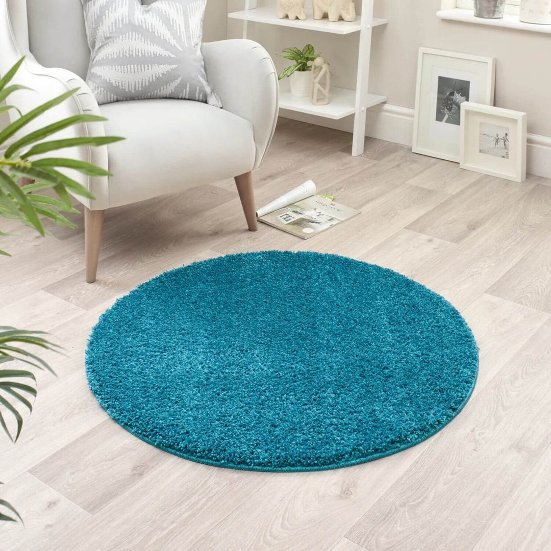 Washable Teal Shaggy Rug | Luxury British Design | The Rugs