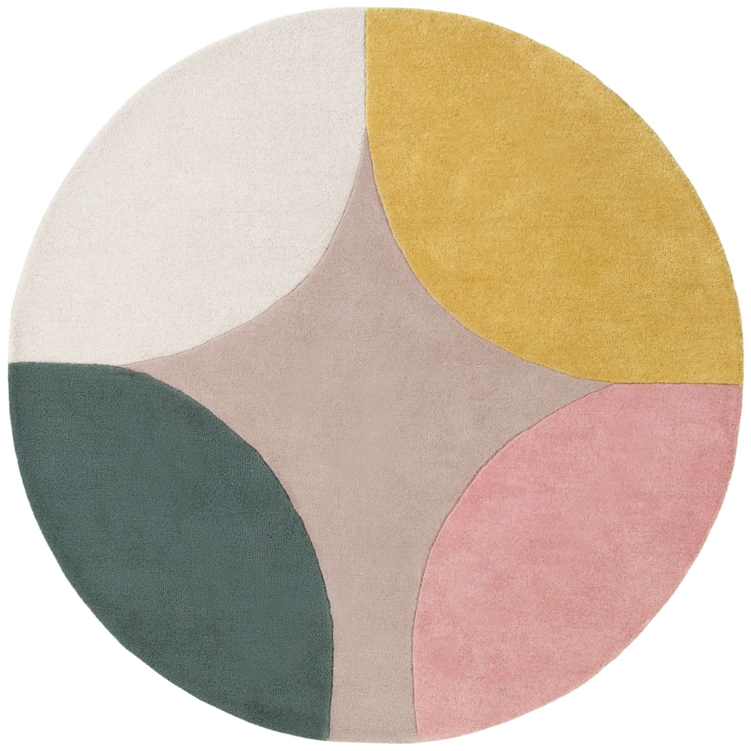 Ted Baker Wool Rug, Beige Multicolour, cotton backing, geometric design, hard-wearing rug, hand-woven rug.