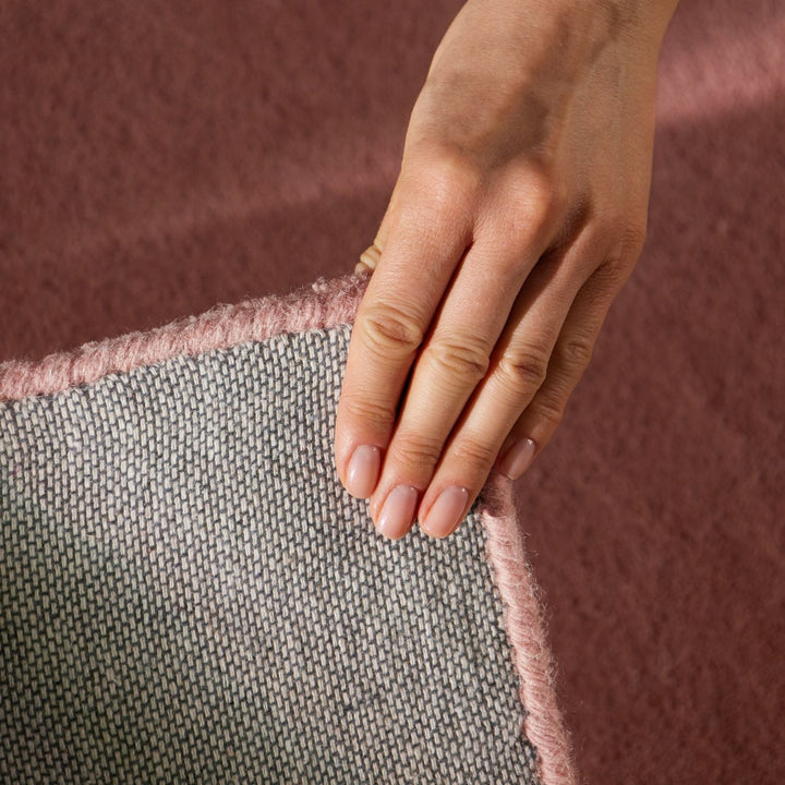 Ted Baker Wool Rug, Beige Multicolour, cotton backing, geometric design, hard-wearing rug, hand-woven rug.