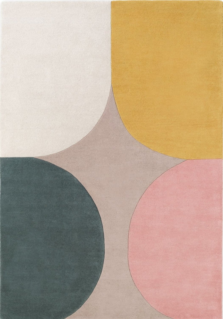 Ted Baker Wool Rug, Beige Multicolour, cotton backing, geometric design, hard-wearing rug, hand-woven rug.