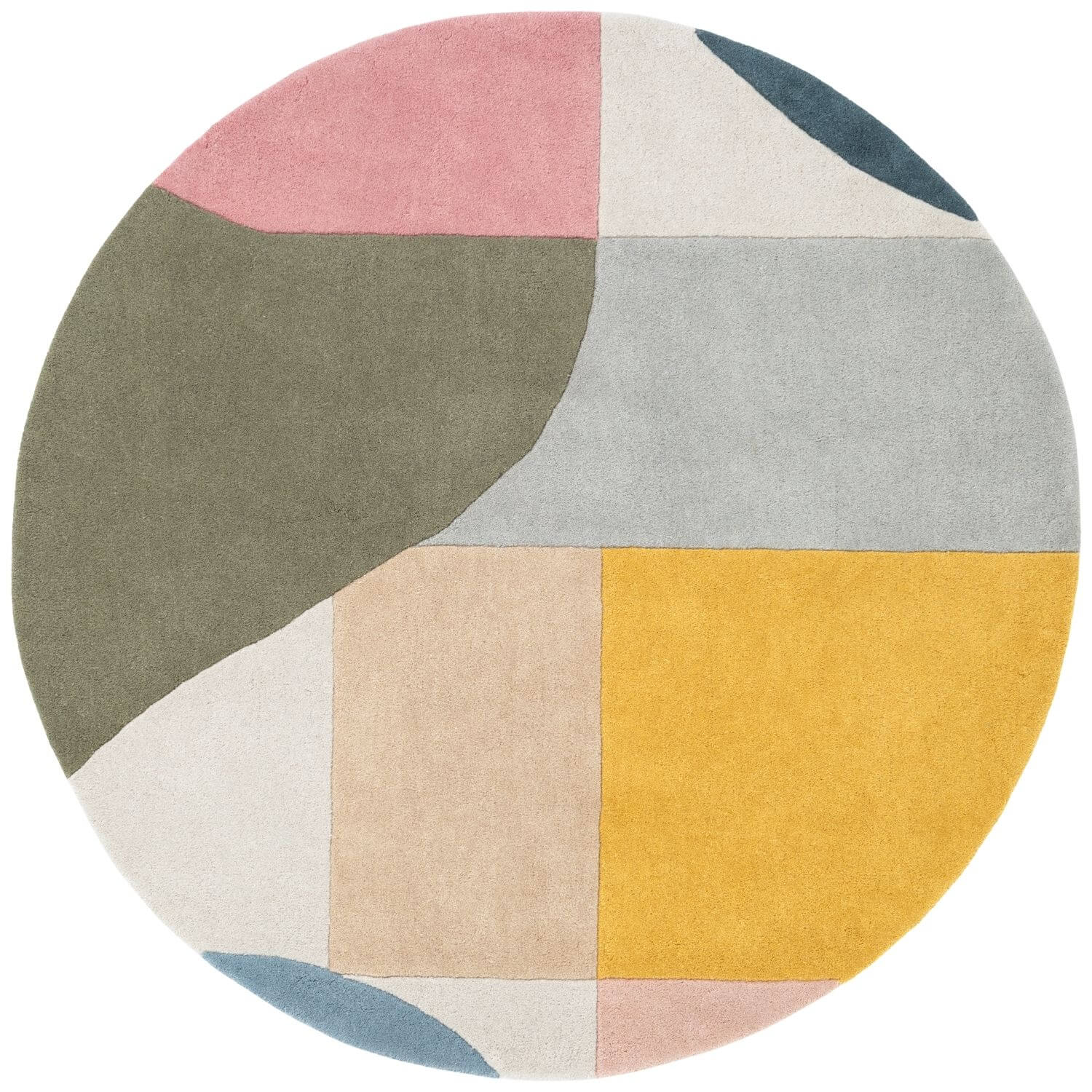 Ted Baker Wool Multicolour Rug, underfloor heating, thick pile, abstract geometry design, hand-crafted rug.