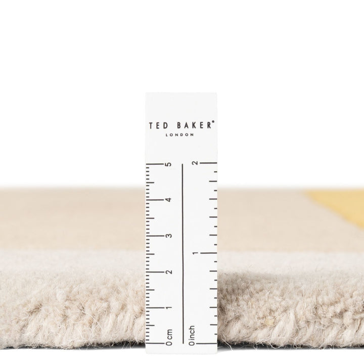 Ted Baker Wool Multicolour Rug, underfloor heating, thick pile, abstract geometry design, hand-crafted rug.