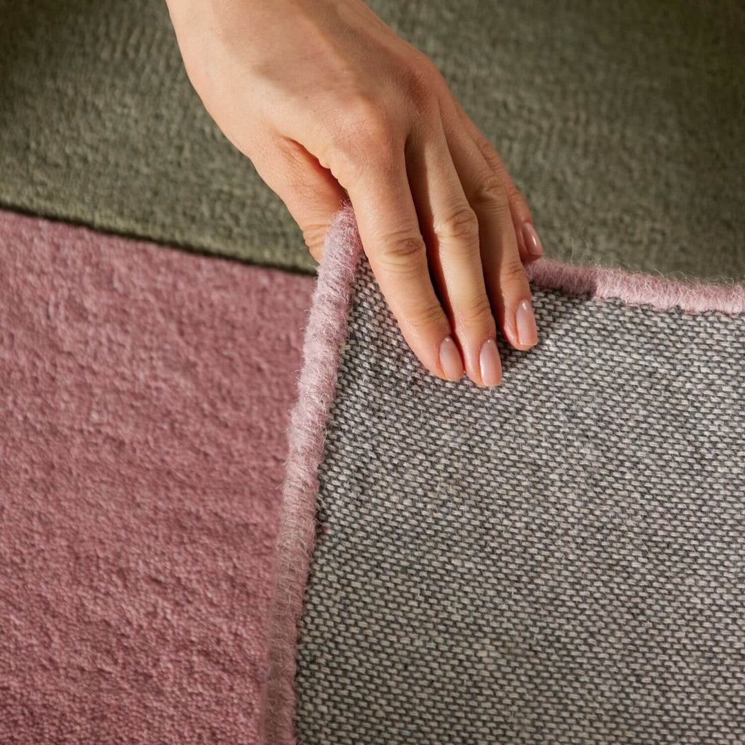Ted Baker Wool Multicolour Rug, underfloor heating, thick pile, abstract geometry design, hand-crafted rug.