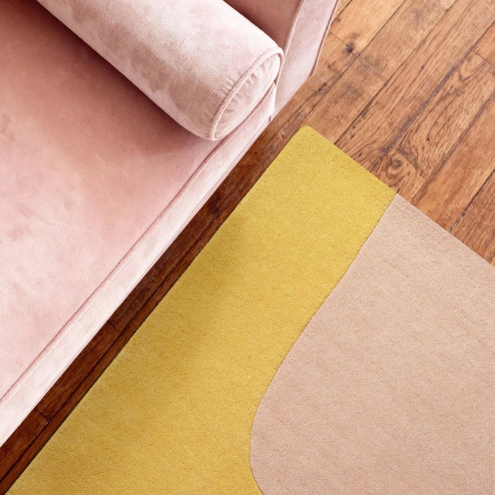 Ted Baker Wool Multicolour Rug, underfloor heating, thick pile, abstract geometry design, hand-crafted rug.
