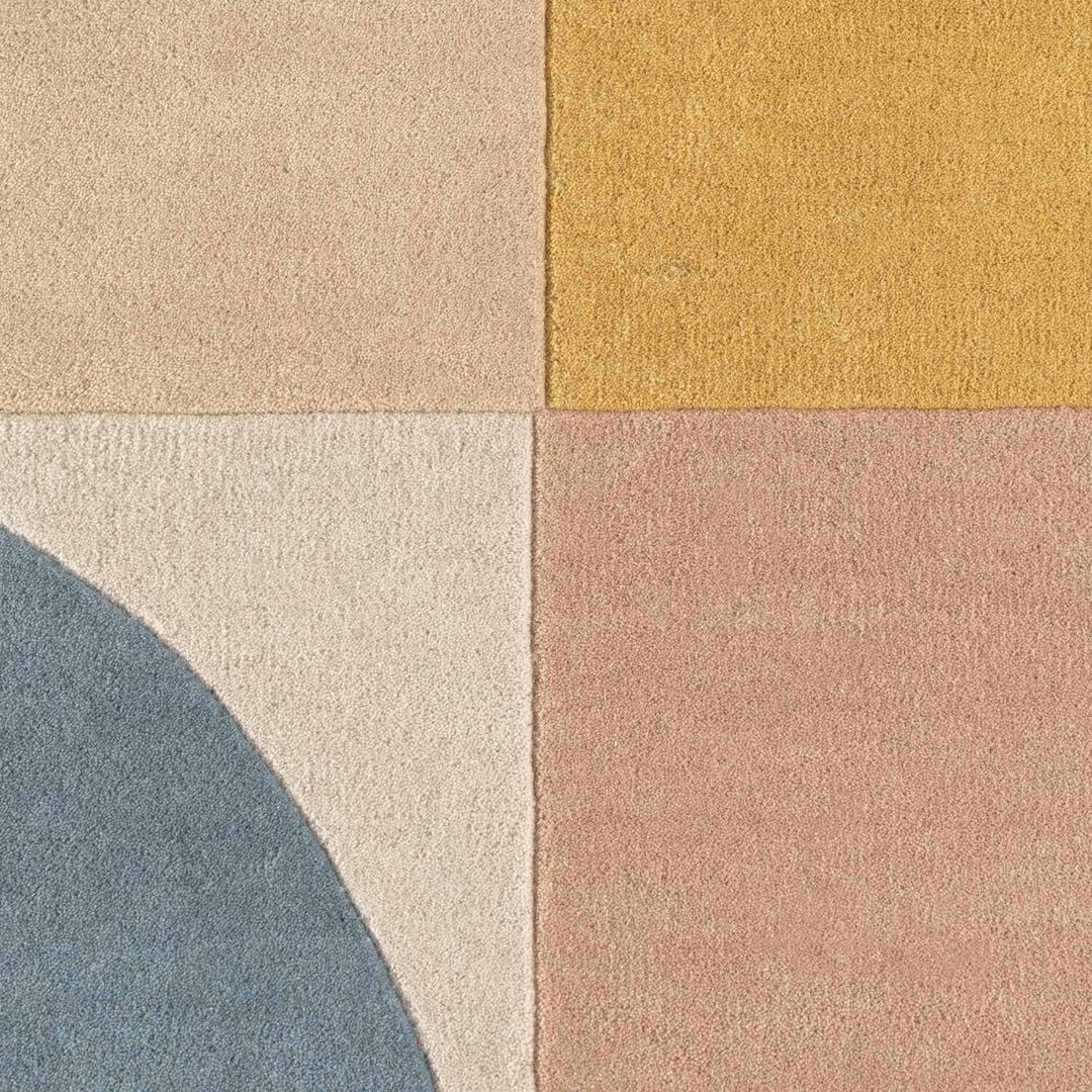 Ted Baker Wool Multicolour Rug, underfloor heating, thick pile, abstract geometry design, hand-crafted rug.