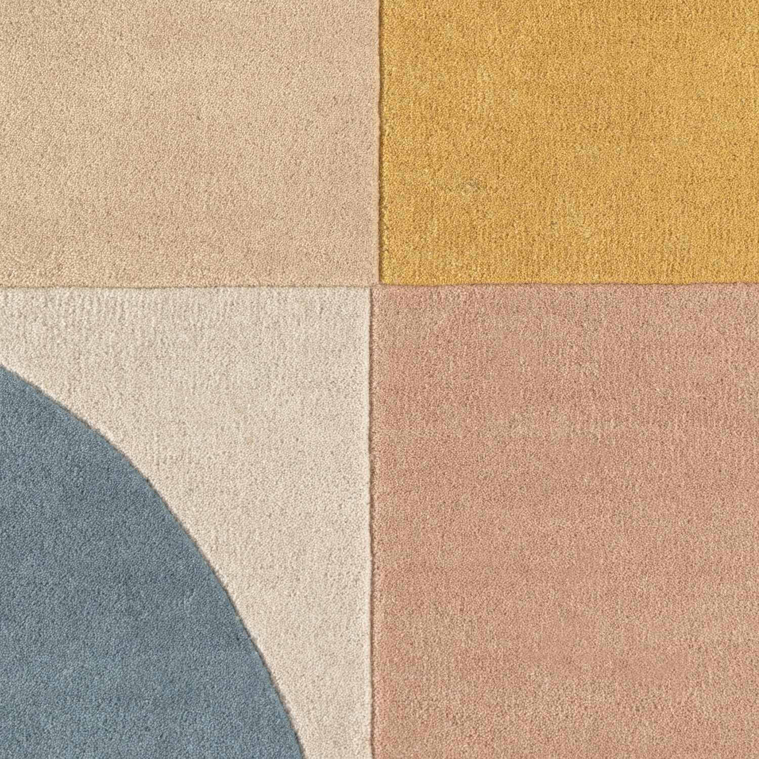 Ted Baker Wool Multicolour Rug, underfloor heating, thick pile, abstract geometry design, hand-crafted rug.