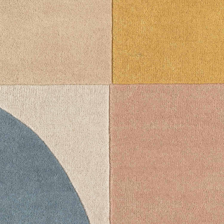 Ted Baker Wool Multicolour Rug, underfloor heating, thick pile, abstract geometry design, hand-crafted rug.