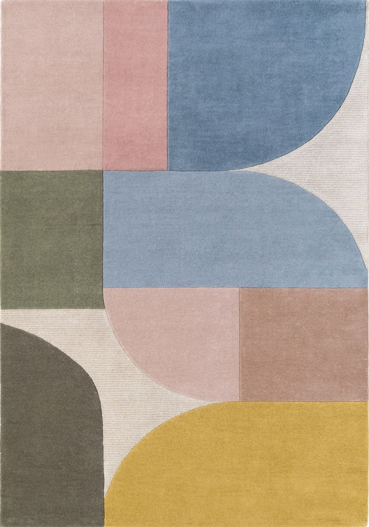 Ted Baker wool cream multicolour rug, shed-resistant, eco-friendly, sound-absorbing, hand-made rug.