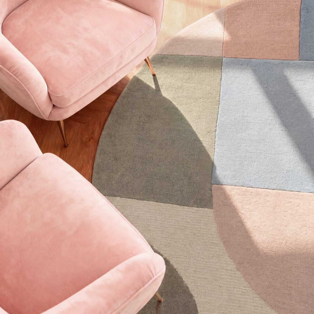 Ted Baker wool cream multicolour rug, shed-resistant, eco-friendly, sound-absorbing, hand-made rug.