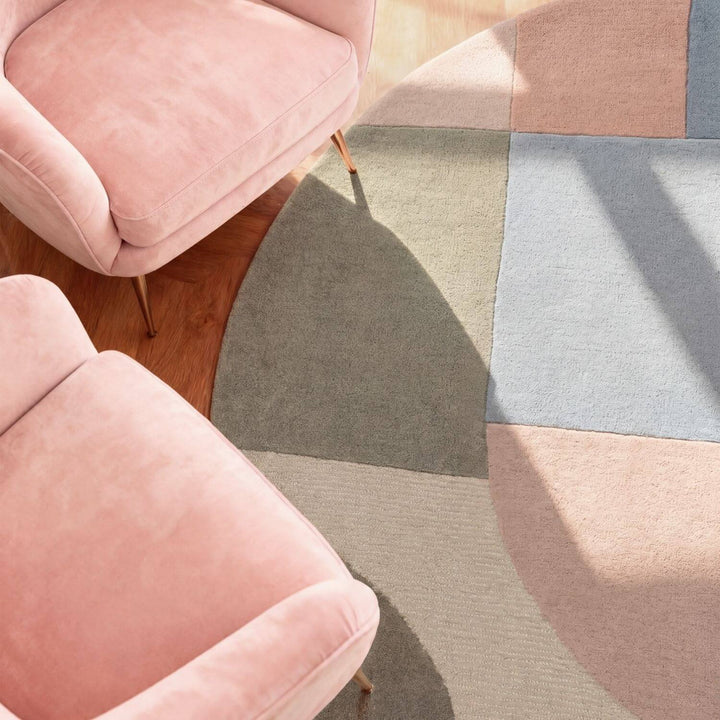 Ted Baker wool cream multicolour rug, shed-resistant, eco-friendly, sound-absorbing, hand-made rug.