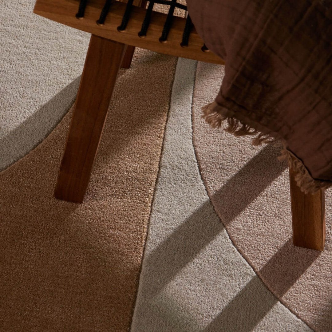 Ted Baker wool Cream beige rug, geometric design, ultra soft pile, hand-woven, durable material.