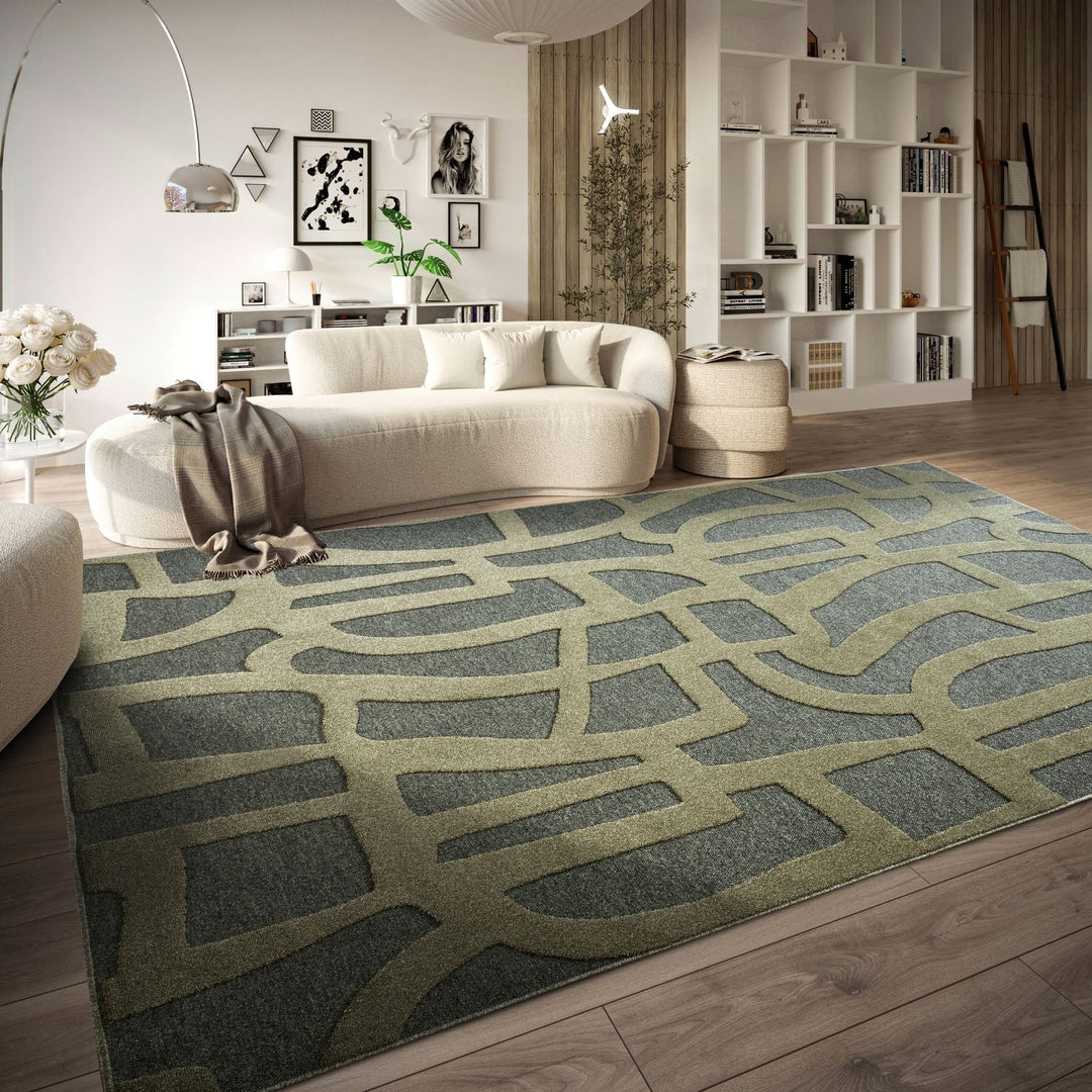 The Rugs Geometric Design Short Pile Rug - Modern Comfort