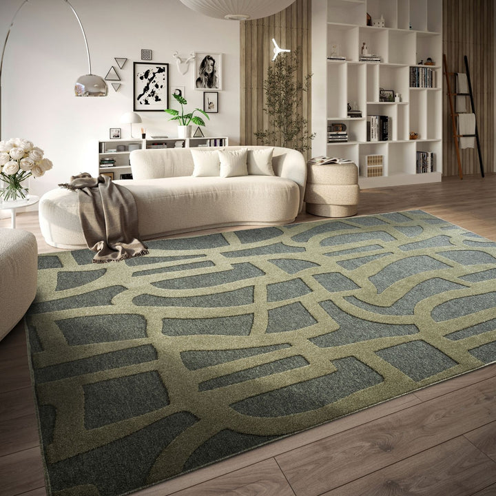 The Rugs Geometric Design Short Pile Rug - Modern Comfort