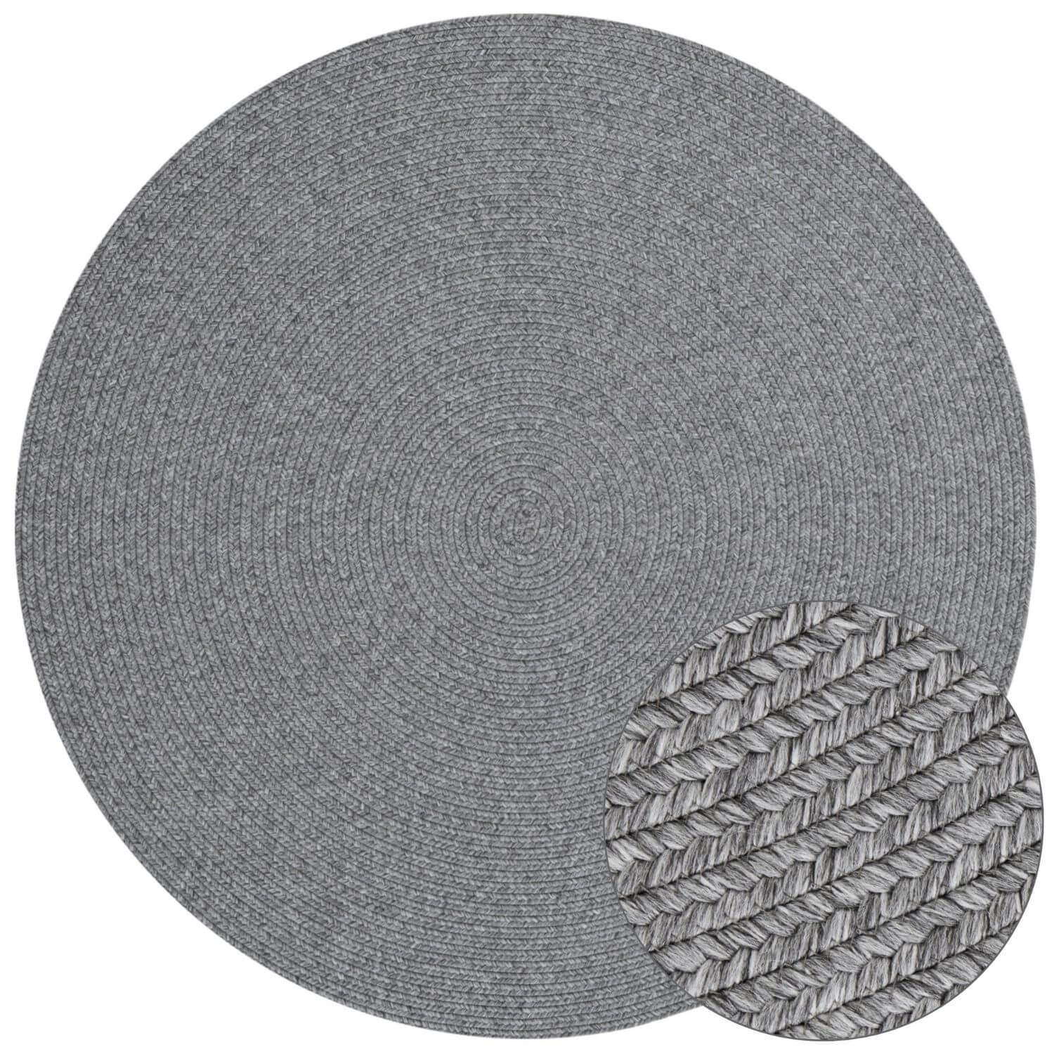 Indoor Outdoor Trenzado Light Grey Rug