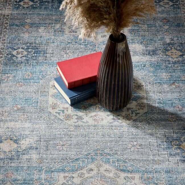 The Rugs Eco-Washable Blue Vintage Rug - Quality & Comfort
