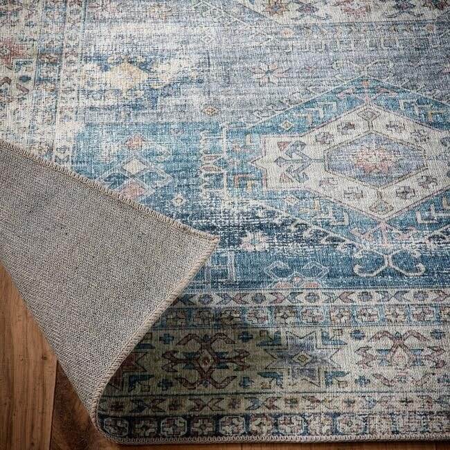 The Rugs Eco-Washable Blue Vintage Rug - Quality & Comfort