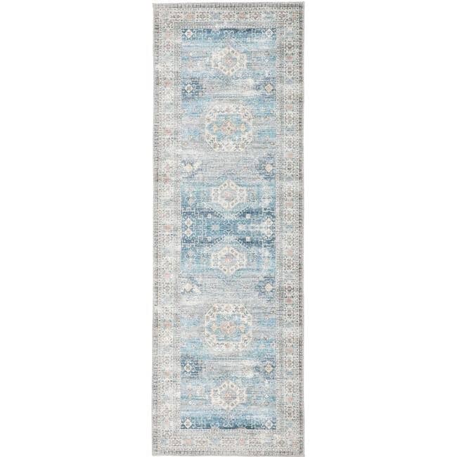 The Rugs Eco-Washable Grey Blue Green Vintage Rug |Stylish & Practical