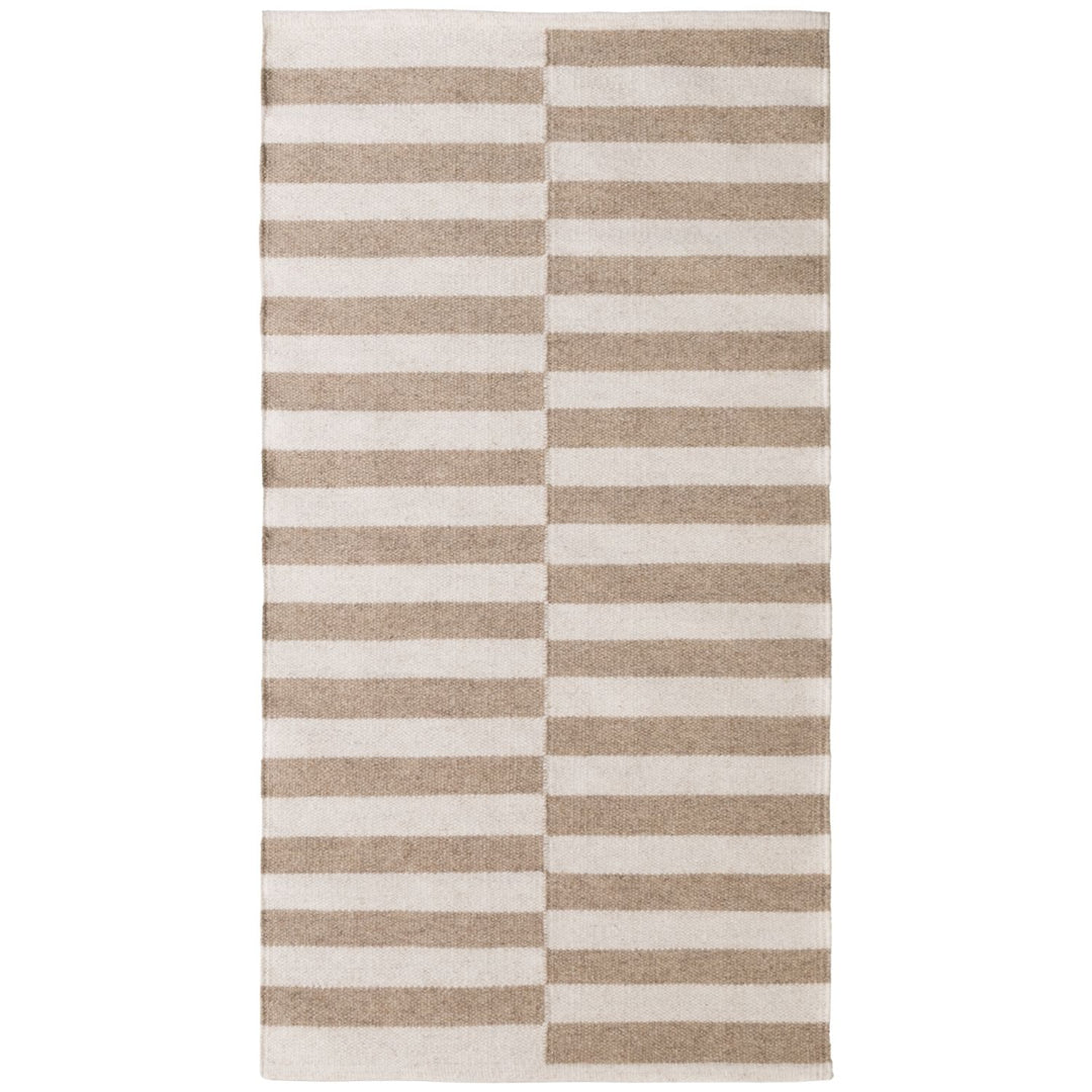 Vika Beige colour wool rug, textured pile, reversible rug, eco-friendly, hand-made rug.