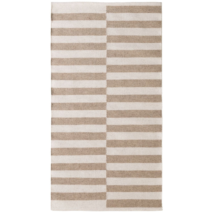 Vika Beige colour wool rug, textured pile, reversible rug, eco-friendly, hand-made rug.