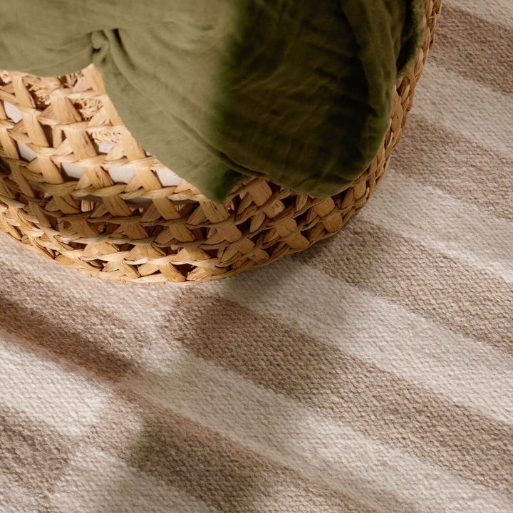Vika Beige colour wool rug, textured pile, reversible rug, eco-friendly, hand-made rug.