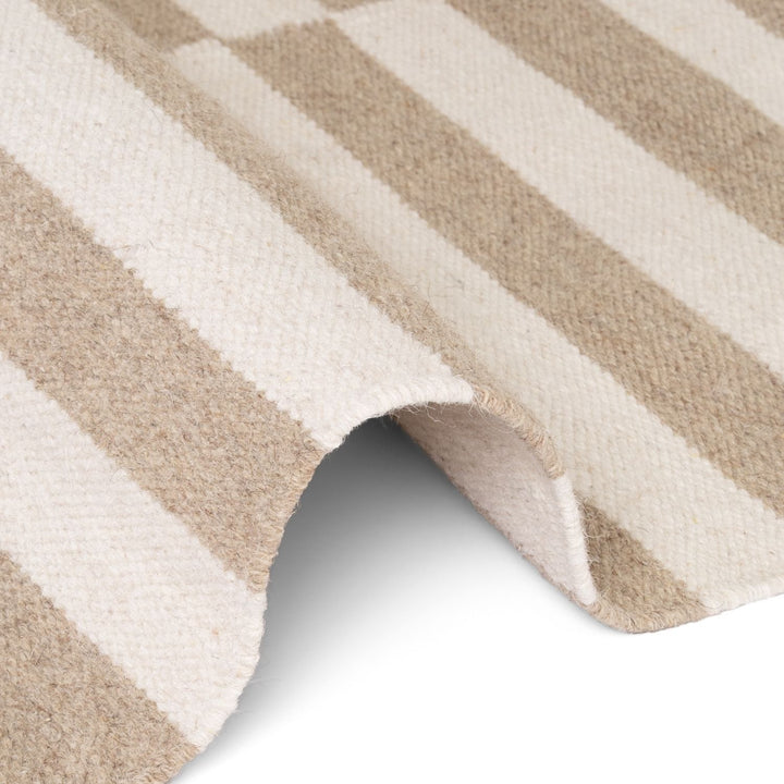 Vika Beige colour wool rug, textured pile, reversible rug, eco-friendly, hand-made rug.