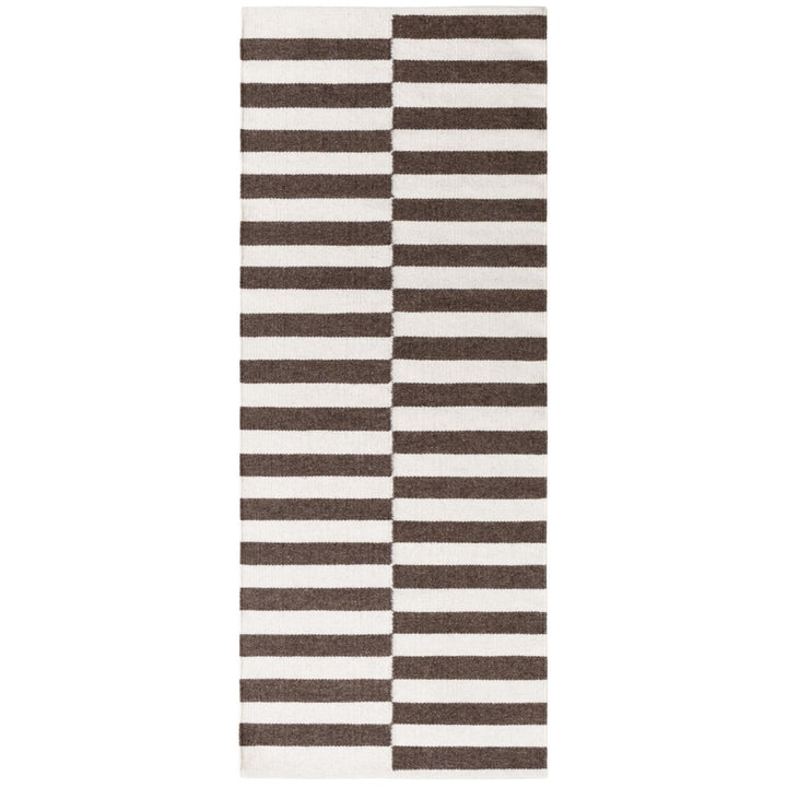 Vika Brown Wool Rug sound-absorbing rug, long-lasting, hand-woven rug.