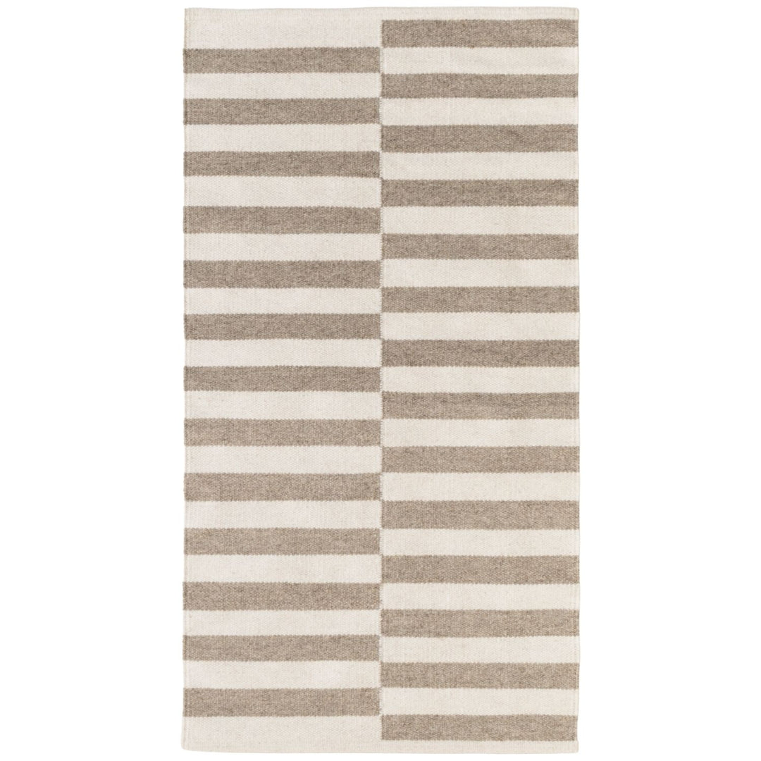 Vika Grey wool rug, striped design, reversible, underfloor heating, hand-woven, easy-care rug.