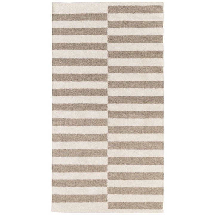 Vika Grey wool rug, striped design, reversible, underfloor heating, hand-woven, easy-care rug.