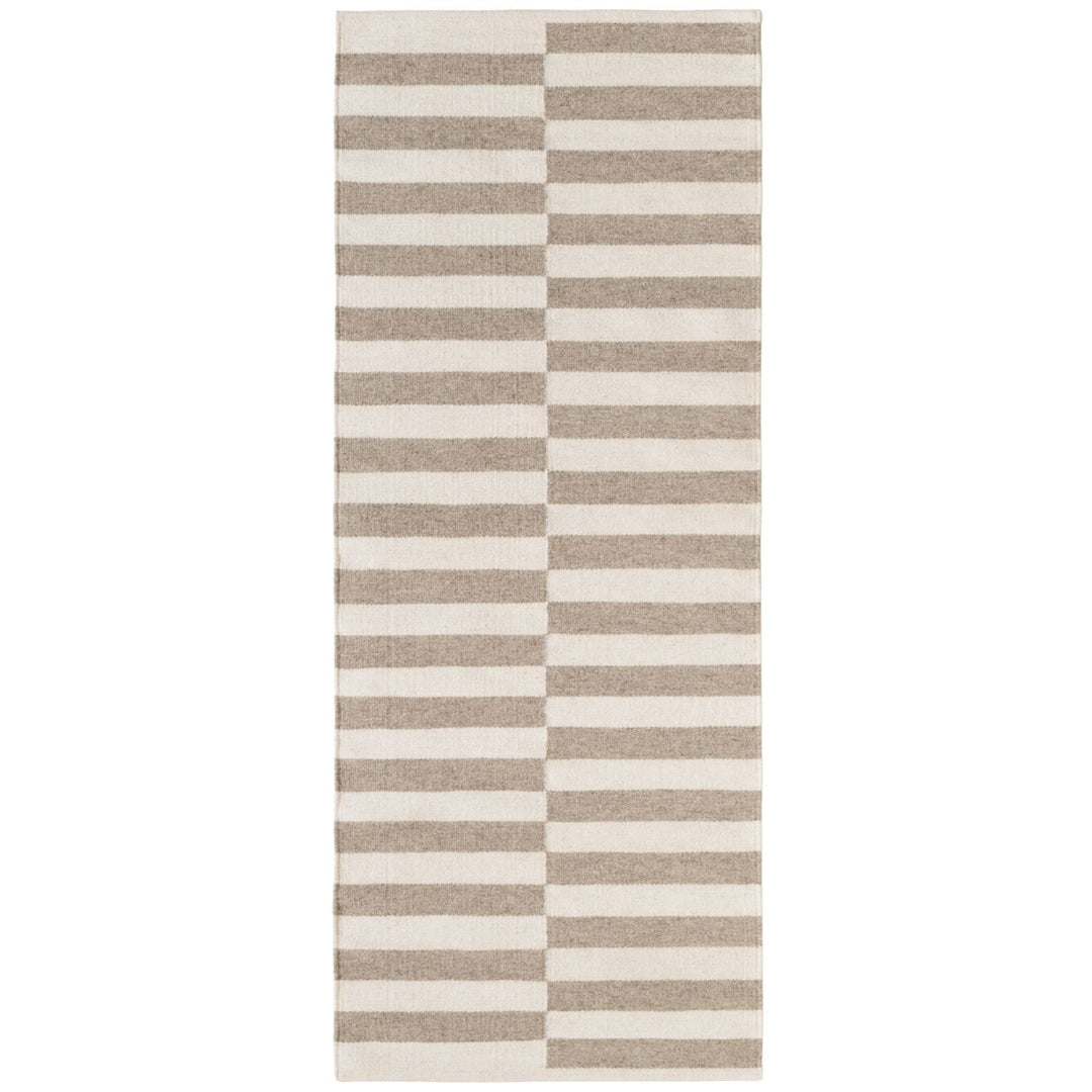 Vika Grey wool rug, striped design, reversible, underfloor heating, hand-woven, easy-care rug.