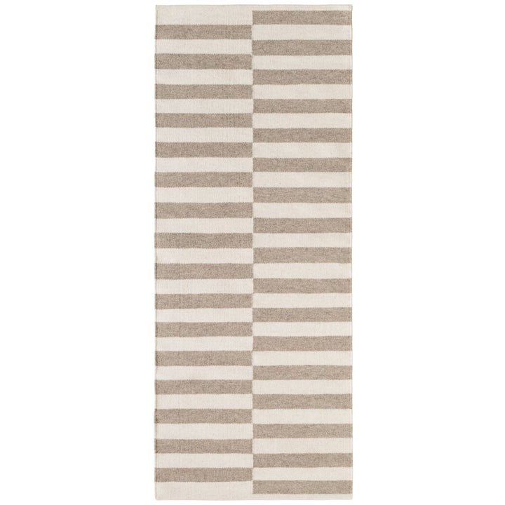 Vika Grey wool rug, striped design, reversible, underfloor heating, hand-woven, easy-care rug.
