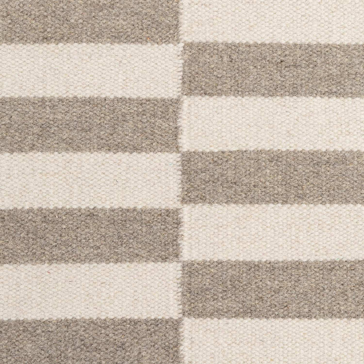Vika Grey wool rug, striped design, reversible, underfloor heating, hand-woven, easy-care rug.