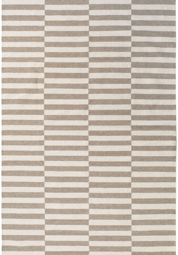 Vika Grey wool rug, striped design, reversible, underfloor heating, hand-woven, easy-care rug.