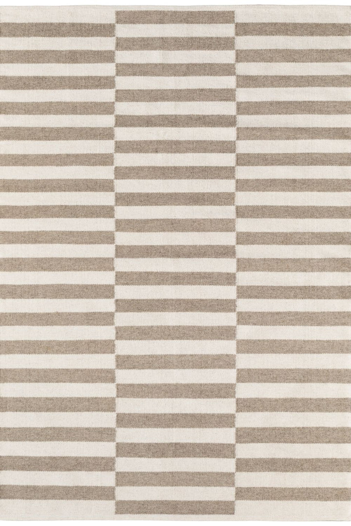 Vika Grey wool rug, striped design, reversible, underfloor heating, hand-woven, easy-care rug.