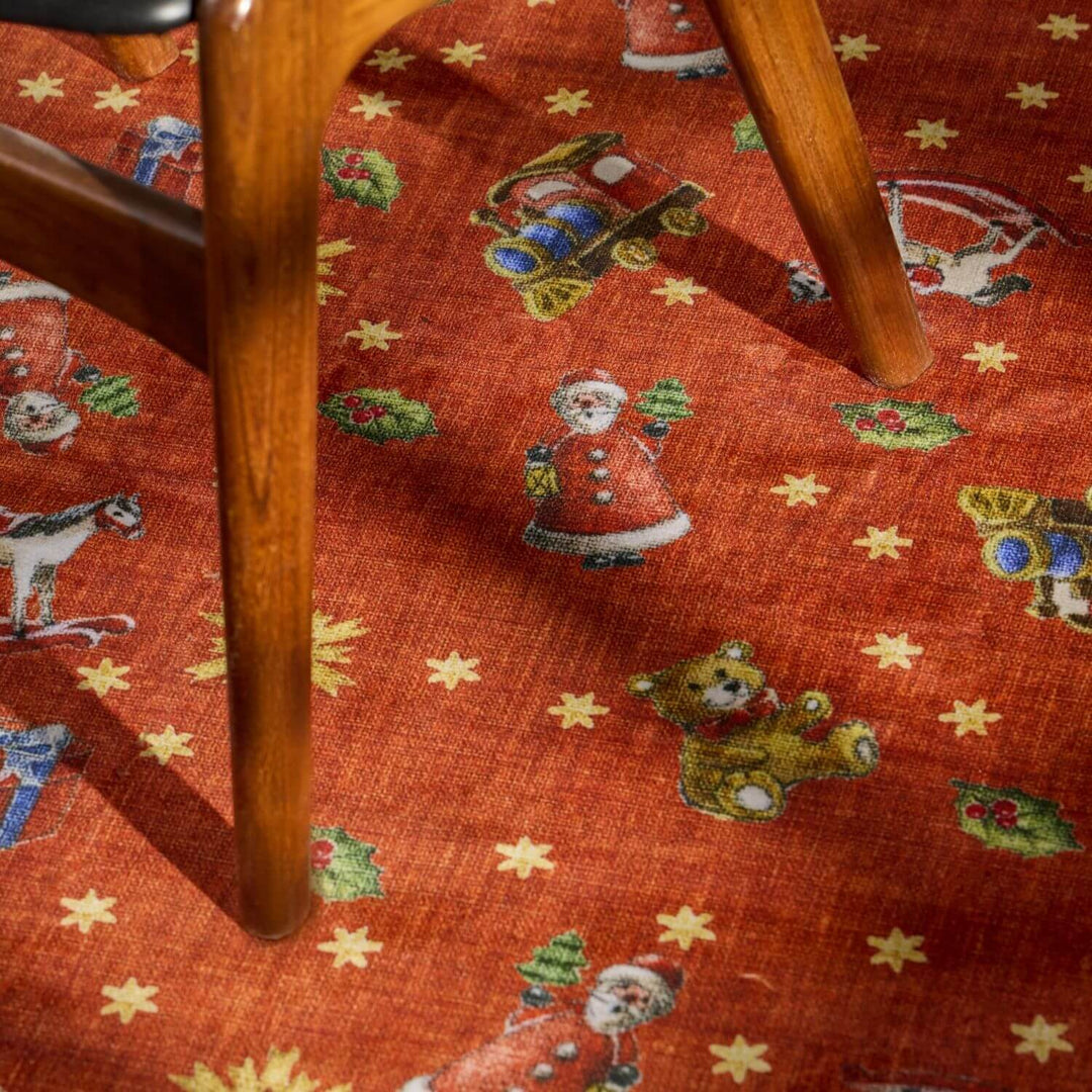 Red green colours rug, christmas, playfull design, non-slip, ideal for every room, soft durable materials.