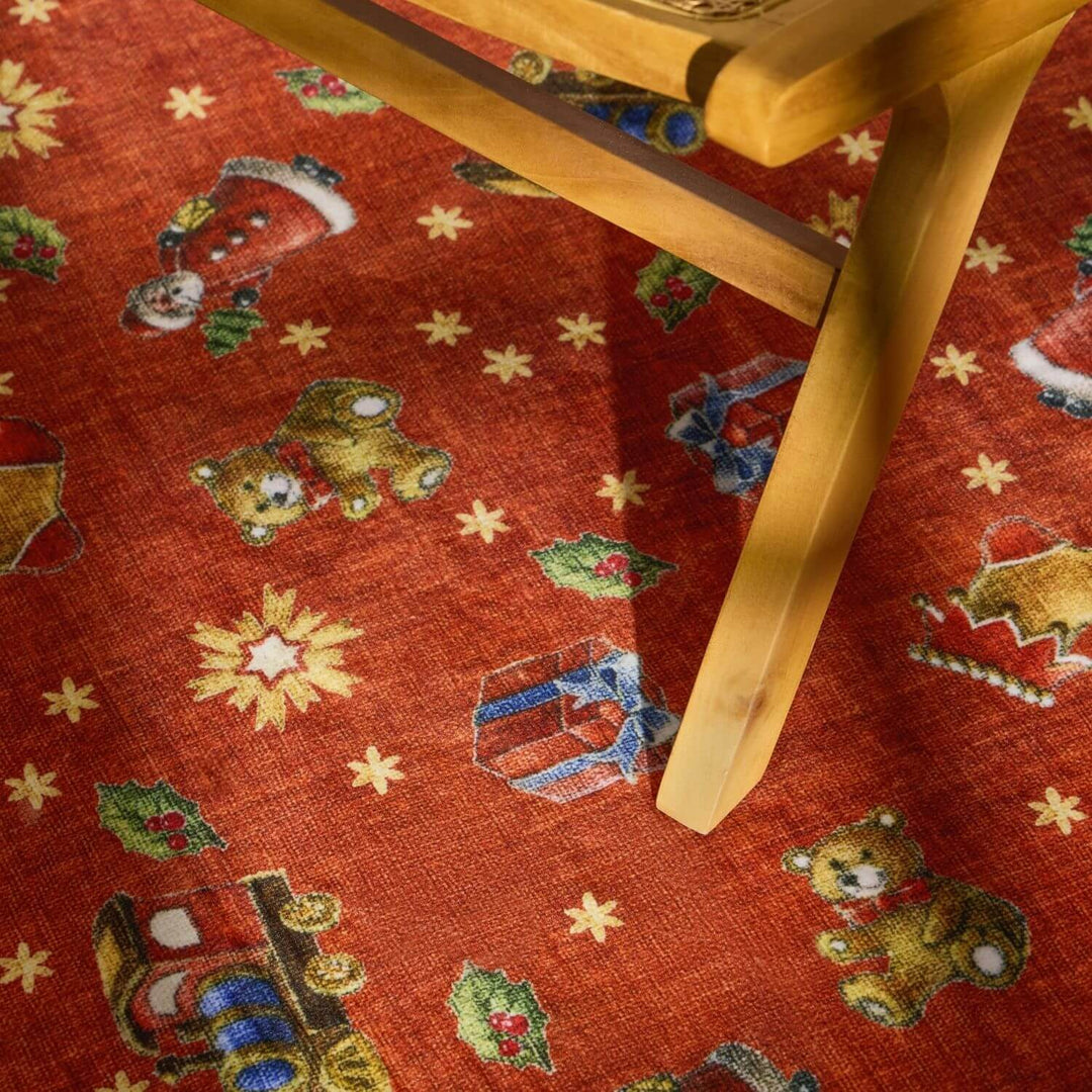 Red green colours rug, christmas, playfull design, non-slip, ideal for every room, soft durable materials.