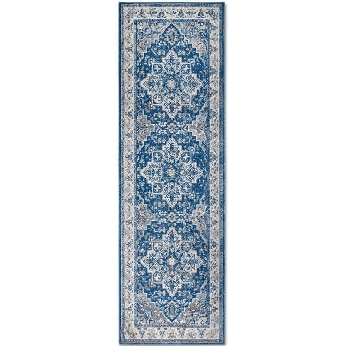 The Rugs Short-Pile Classic Medallion Blue Rug - Luxurious