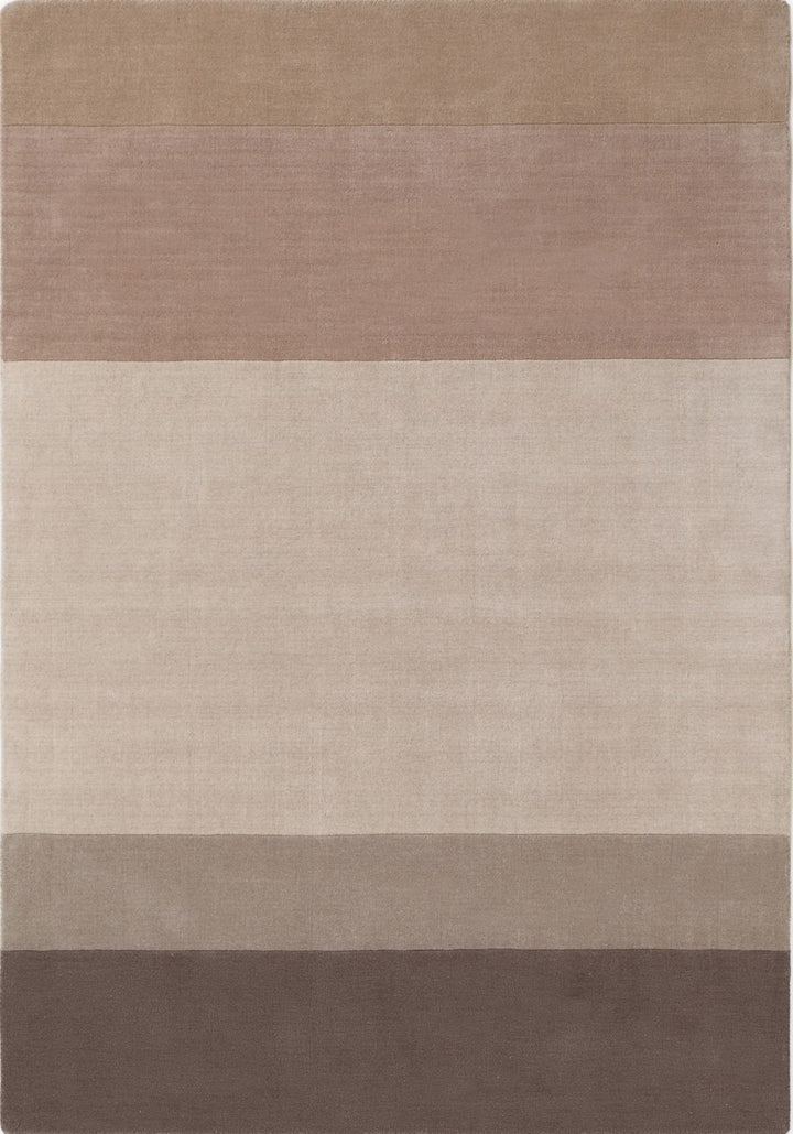 Wool Rug, cream brown colours, hand-made, thick pile rug, vacuum friendly.