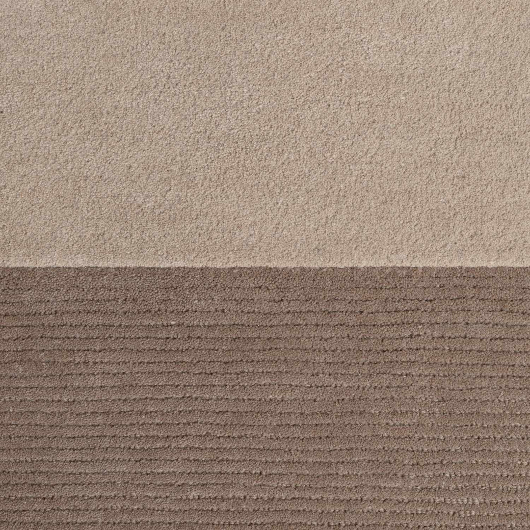 Wool rug, cream beige colours, striped design, cotton backing, hand-crafted, easy care.
