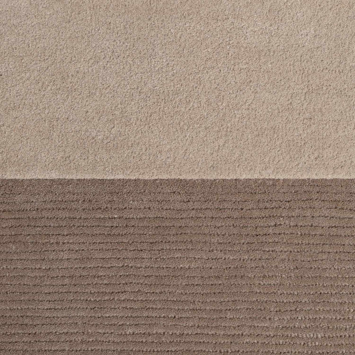 Wool rug, cream beige colours, striped design, cotton backing, hand-crafted, easy care.
